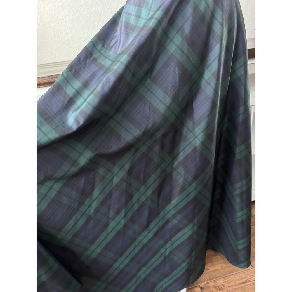 Talbots Taffeta Tartan Plaid Maxi Skirt 100% Silk Christmas Holiday Size 4 - Picture 3 of 8